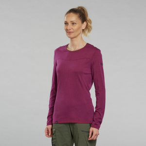 Forclaz Women's Long-Sleeve Merino Wool T-Shirt - Mt500 in Prune, Size XS