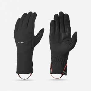 Forclaz Trek 500, Stretch Backpacking Gloves in Black, Size 2XL