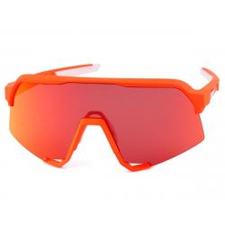 100% S3 Sunglasses (Soft Tact Neon Orange) (HiPER Red Multilayer Mirror Lens) - 61034-412-01