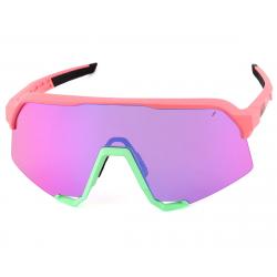 100% S3 Sunglasses (Matte Washed Out Neon Pink) (Purple Multilayer Mirror Lens) - 61034-262-01