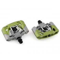 Crankbrothers Mallet 2 Pedals (Raw/Green w/ Black Spring) - 15987