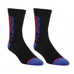 100% Rhythm Merino Wool Socks (Black/Blue) (S/M) - 24006-001-17