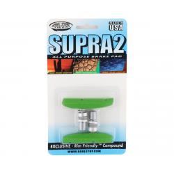 Kool Stop Supra 2 Brake Pads (Lime Green) (1 Pair) (All-Weather Compound) (Threaded) - KS-SUP2LG