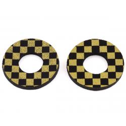 Flite BMX MX Grip Donuts Anodized Checkers (Black/Gold) (Pair) - FBX-GD-CC-BK-GL