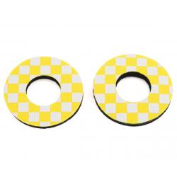 Flite BMX MX Grip Checker Donuts (Yellow/White) (Pair) - FBX-GD-CC-YL-WH