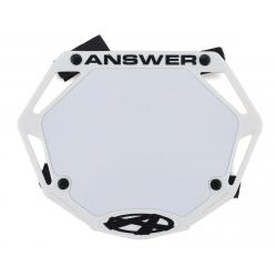 Answer 3D BMX Number Plate (White) (Mini) - NP-ANP18MN3D-WH