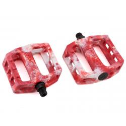 Demolition Trooper Plastic Pedals (White/Red Swirl) (Pair) (9/16") - D070634