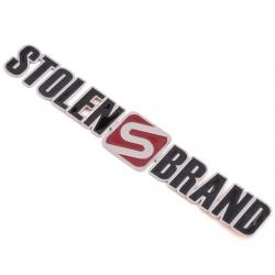 Stolen Brand Metal Badge (Flat) (Platinum/Red) - S2982
