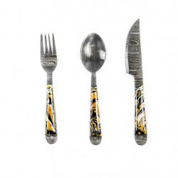 silverware-set-high-carbon-damascus-steel-fork-spoon-and-knife-micarta-2