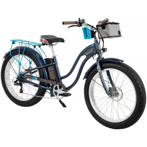 Panama Jack 26-inch Men's Fat Tire Electric Bike, Denim Blue, 48V
