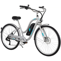 Everett + Women's 27.5" Electric Comfort Bike, Silver, 36V
