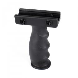 Ergonomic Vertical Fore Grip with Picatinny Rail Mount - Black