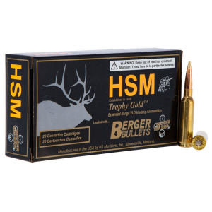 Palmetto State Armory HSM Ammunition Trophy Gold 140 gr Match Hunting Very Low Drag 6.5 Crd Ammo, 20/box - BER-65 Creedmoor 140VLD