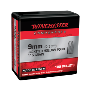 Palmetto State Armory Winchester Ammunition 9mm 115 gr Reloading Bullets  HP 100rds - WB9JHP115X