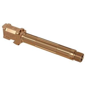 Palmetto State Armory Lantac-USA 9INE 9mm 4.48" Match Grade Drop-in Threaded/Fluted Upgrade Barrel, Bronze TiALN - 01-GB-G17-TH-BRNZ