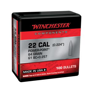 Winchester Ammunition .223 Remington 64 gr Reloading Bullets  PP 100rds - WB223PP64X