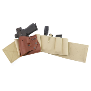 Palmetto State Armory Galco UnderWraps Elite Leather/Nylon Holster Ambidextrous Medium, Khaki - UWERBKHMED