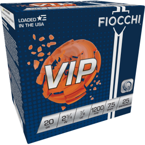 Palmetto State Armory Fiocchi VIP 2.75" 7/8 oz 7.5 Shot 20 Gauge Ammunition 25 Rounds - 20VIP75