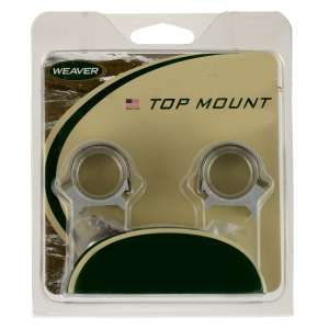 Weaver 1" X-High Steel Strap Aluminum Saddle Detachable Top Mount 2-Piece Scope Ring, Stainless - 49036