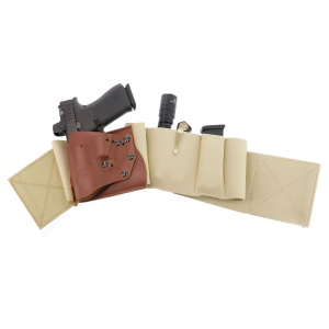Palmetto State Armory Galco UnderWraps Elite Leather/Nylon Holster Ambidextrous Large, Khaki - UWERBKHLG