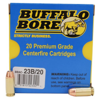 Buffalo Bore Heavy 40 S&W +P 180 grain Jacketed Hollow Point Pistol and Handgun Ammo, 20/Box - 23B/20