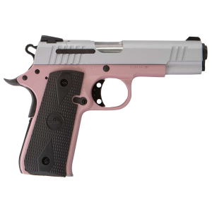 Citadel CIT380ROSE 1911A1 Baby 380 ACP 375 71 Rose Cerakote Silver Slide Black Polymer Grip