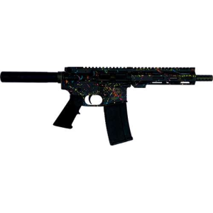 GLFA AR15 PISTOL 223 WYLDE 75 NITRIDE SPLATTER BLACK