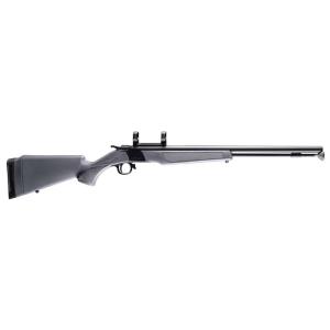CVA PR2119M Wolf 50 Cal 24 Blued Steel Barrel & Steel Receiver w/Picatinny Rail, Fixed Stealth Gray Synthetic Stock