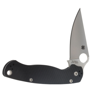 Spyderco C81GP2 Para-Military2 Folder 3.4 CPMS30V Flat Ground Plain G10 Black