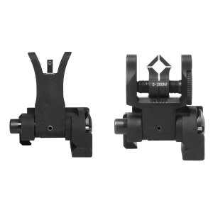 Troy Ind SSIGMCMSSBT00 BattleSight Micro Set M4/DOA IAR,Sig 556,POF 416,FN SCAR Black Hardcoat Anodized Folding Aluminum Black Black