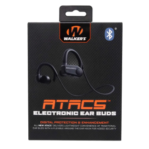 Walker's Sport Earbuds Plastic/Rubber In The Ear Black with Bluetooth