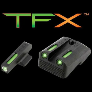 Truglo TG13NV3A Brite-Site TFX Day/Night Sights 1911 Pistol with Novak 260-500 Tritium/Fiber Optic Green w/White Outline Front Green Rear Black