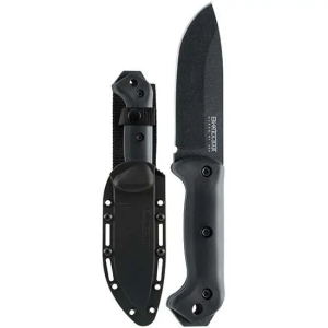 Ka-Bar BK2 Becker Campanion 5.25 Drop Point Plain Black 1095 Cro-Van Ultramid Black Handle Fixed