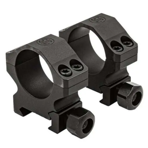 Battle Hawk Armory ALPHA1 SCOPE RINGS, 35MM, HIGH PROFILE 1.25 IN., ALUM, SIG HUNTING, COMPLETE SET, MATTE BLK