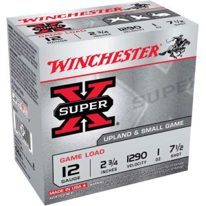 Winchester Ammo Super-X Game Load 12 Gauge 2.75 1 oz 7.5 Shot 25 Bx/ 10 Cs
