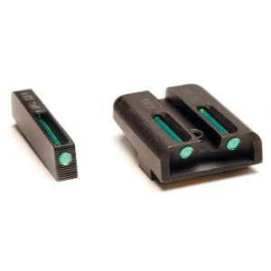 Truglo TG131GT1 Brite-Site TFO Low Set Fits Glock 17/19/22/23/24/26/27/33/34/35/38/39 Tritium/Fiber Optic Green Front/ Rear Black