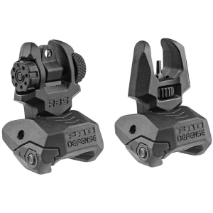 FAB Defense FXFRBS Front/Rear Flip Up Sights AR-15, M4, M16 Black Folding Black