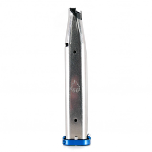 Atlas Gunworks 140mm SLIDELOCK 9mm 21 Round Premium Stainless Steel Magazine W/Blue Basepad