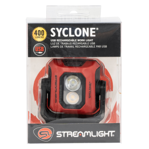 Streamlight 61510 Syclone Worklight 400/200/100 Lumens 300/150/75 Lumens LED Thermoplastic Black/Red magnetic base