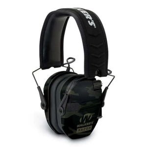 Walkers GWPRSEMMCCG Razor Slim Electronic Polymer 23 dB Over the Head Black MultiCam Ear Cups w/Black Band