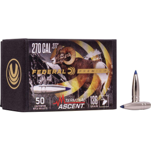 Federal PB277TA1 Terminal Ascent 270 Win .277 136 gr Terminal Ascent 50 Per Box