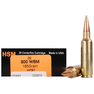 HSM BER300WSM185 Trophy Gold 300 WSM 185 gr Match Very Low Drag 20 Bx/ 25 Cs
