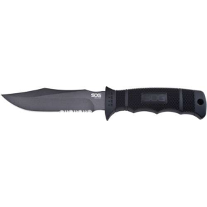 SOG KNIFE SEAL PUP 4.75 BLACK SERRATED W/KYDEX SHEATH