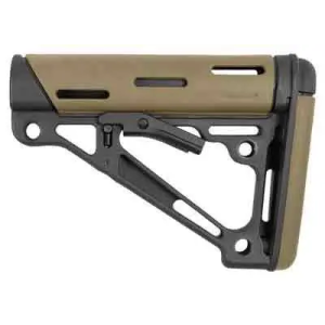 AR-15/M-16 OverMolded Collapsible Buttstock - Fits Commercial Buffer Tube - Flat Dark Earth Rubber