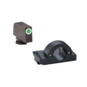 AmeriGlo GL226 Ghost Ring Night Sights  Fits Glock 20/21/29/30/31/32/36/40/41 Green Front Green Tritium w/White Outline Rear Black
