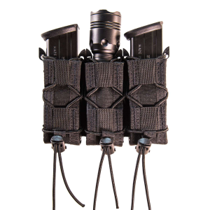 High Speed Gear 13PT13BK TACO Triple Pistol Belt Mount Magazine Pouch Black Nylon w/Polymer Divider