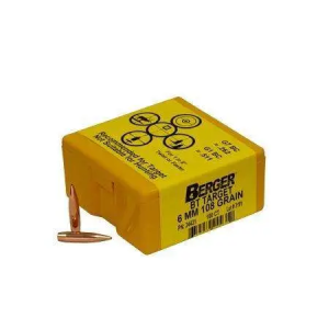 Berger Bullets 24431 Target 6mm .243 108 GR Boat Tail 100 Per Box