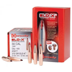 Hornady 3076 ELD-X 30 Cal .308 200 gr Extremely Low Drag-eXpanding 100 Per Box