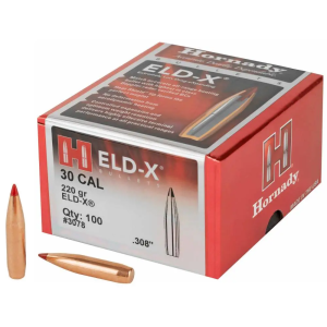 Hornady 3078 ELD-X 30 Cal .308 220 gr Extremely Low Drag-eXpanding 100 Per Box
