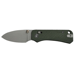 Civivi Knives C23074-3 Baby Banter 2 2.34 Folding Drop Point Plain Gray Stonewashed Nitro-V Steel Blade, Green Textured Canvas Micarta Handle